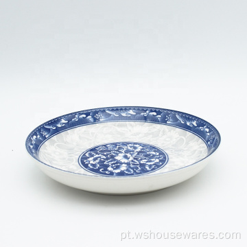 Qinghua porcelana Pad imprimindo tigela de 6 polegadas para ervas daninhas